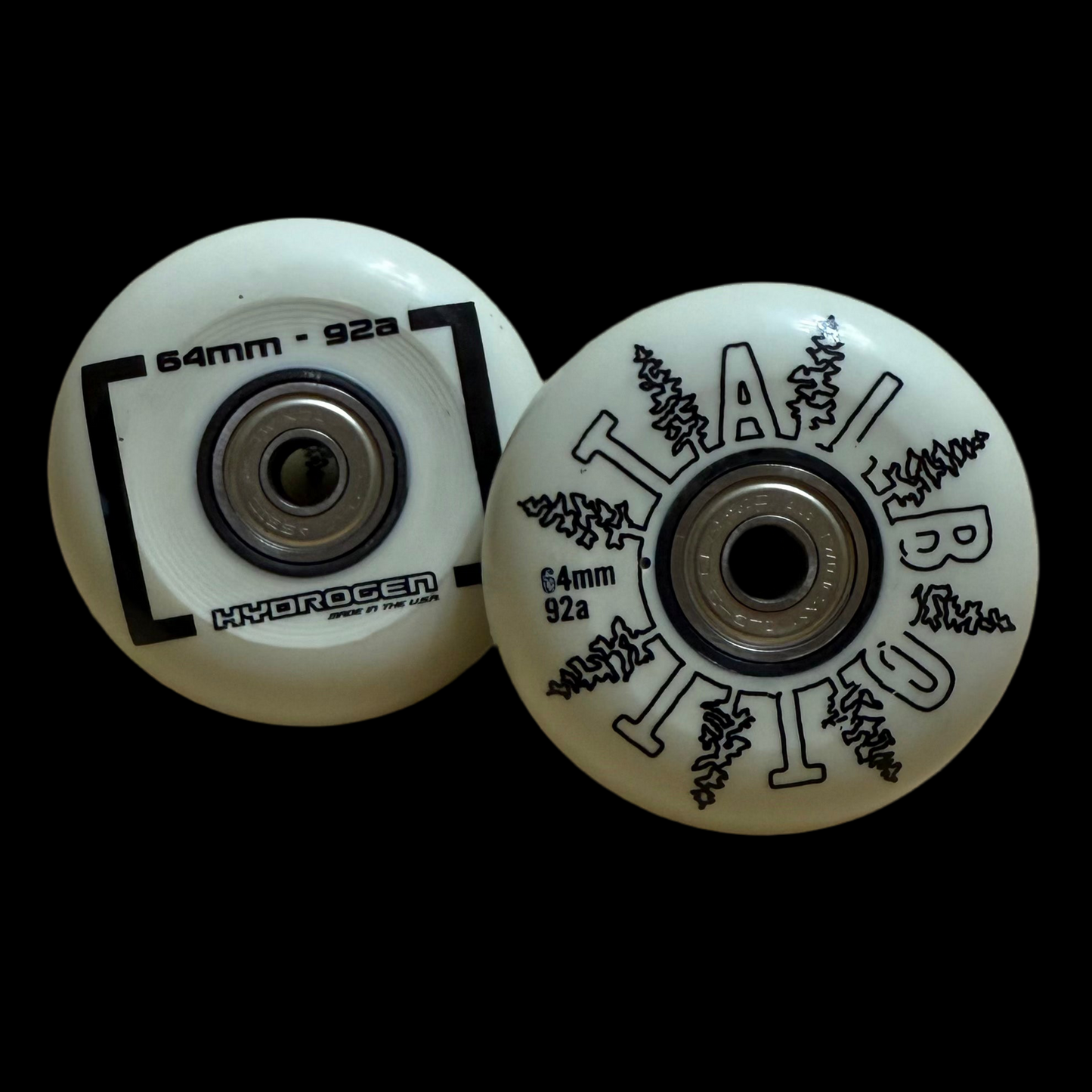 Rollerblade Hydrogen Blank Cameron Talbott Pro 64mm 92a Wheels with Bearings (4pack)