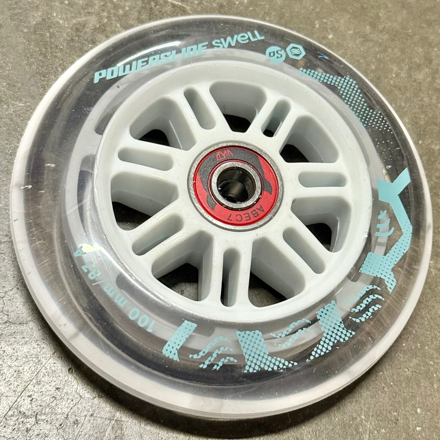Powerslide Clear Swell Wheels 100mm 83a with Abec 7 Bearings ($19 for a 6 pack)