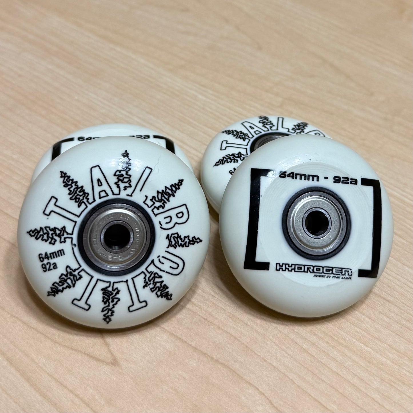 Rollerblade Hydrogen Blank Cameron Talbott Pro 64mm 92a Wheels with Bearings (4pack)