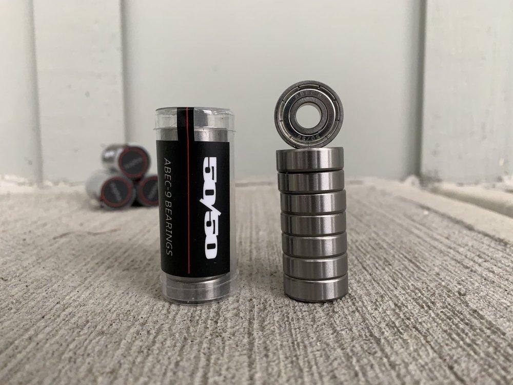 50/50 Bearings - ABEC 9 (8pack) - Oak City Inline Skate Shop