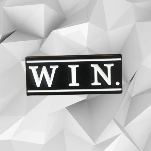 WIN. Black & White Pin