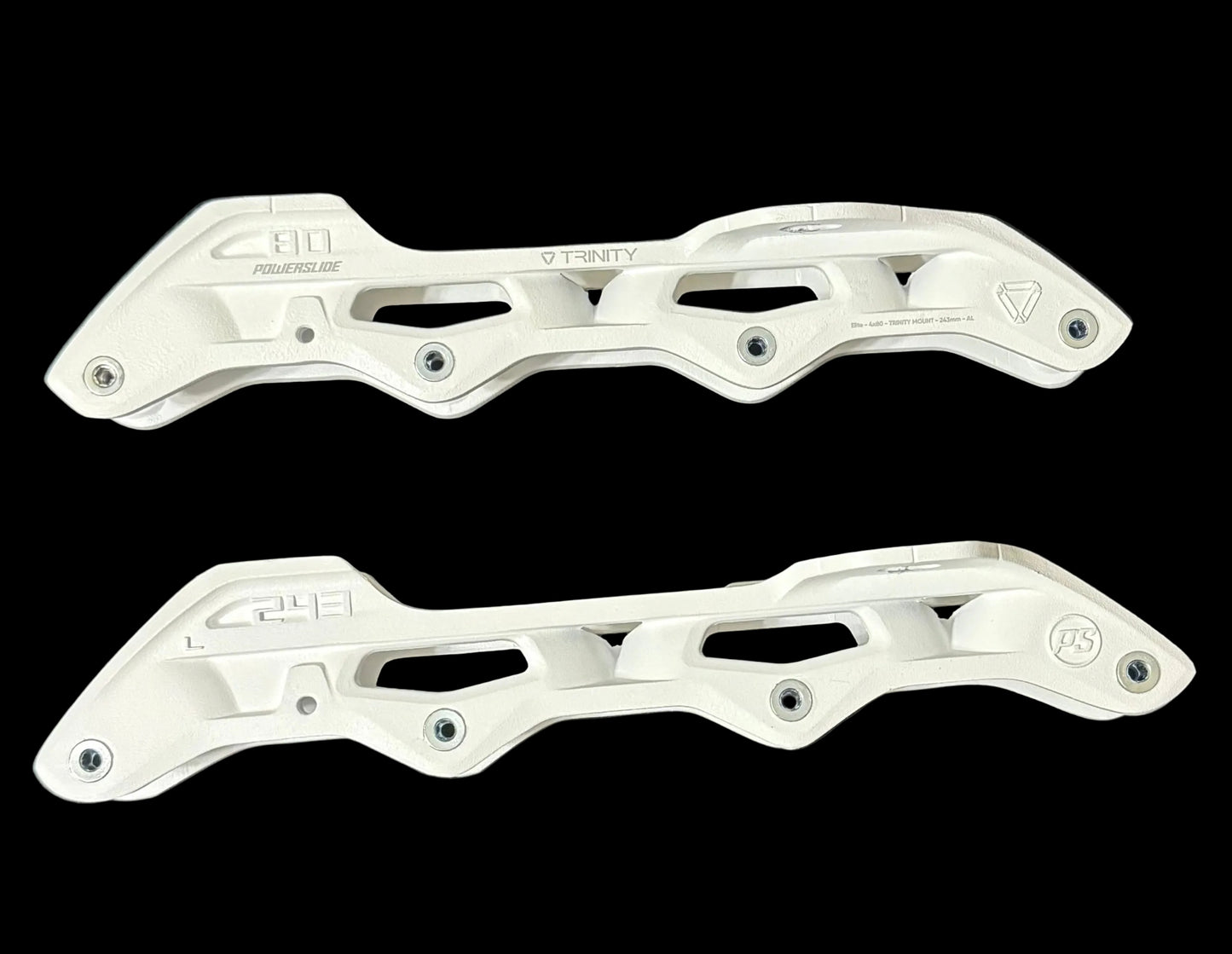 **Stock Condtion** Powerslide Trinity Elite Casted AL White 4X80 Frame (243mm wheel base)