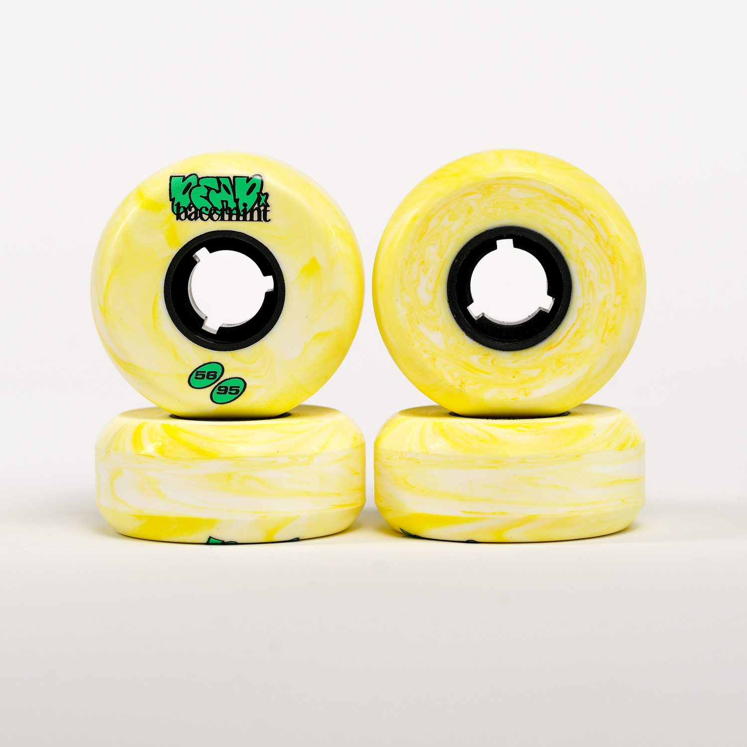 Bacemint x Dead Wheels - 56mm 95a (Swirl Yellow) - SALE - Oak City Inline Skate Shop