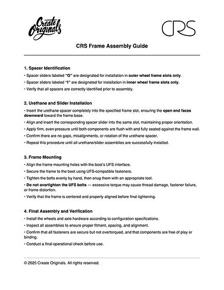 Create Originals CRS Suspension Frames - Black (2025)