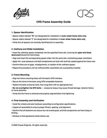 Create Originals CRS Suspension Frames - Black (2025)