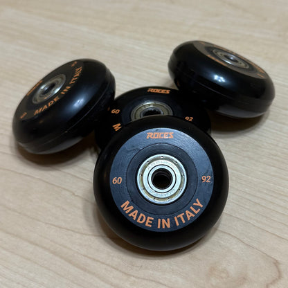 Roces Made in Italy Wheels with ABEC 5 Bearings (Orange Writing)