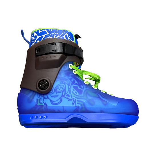 Them Skates Jet Set w Hyper Grey Color Changing Cuff & Blue Souls(7-7.5us)