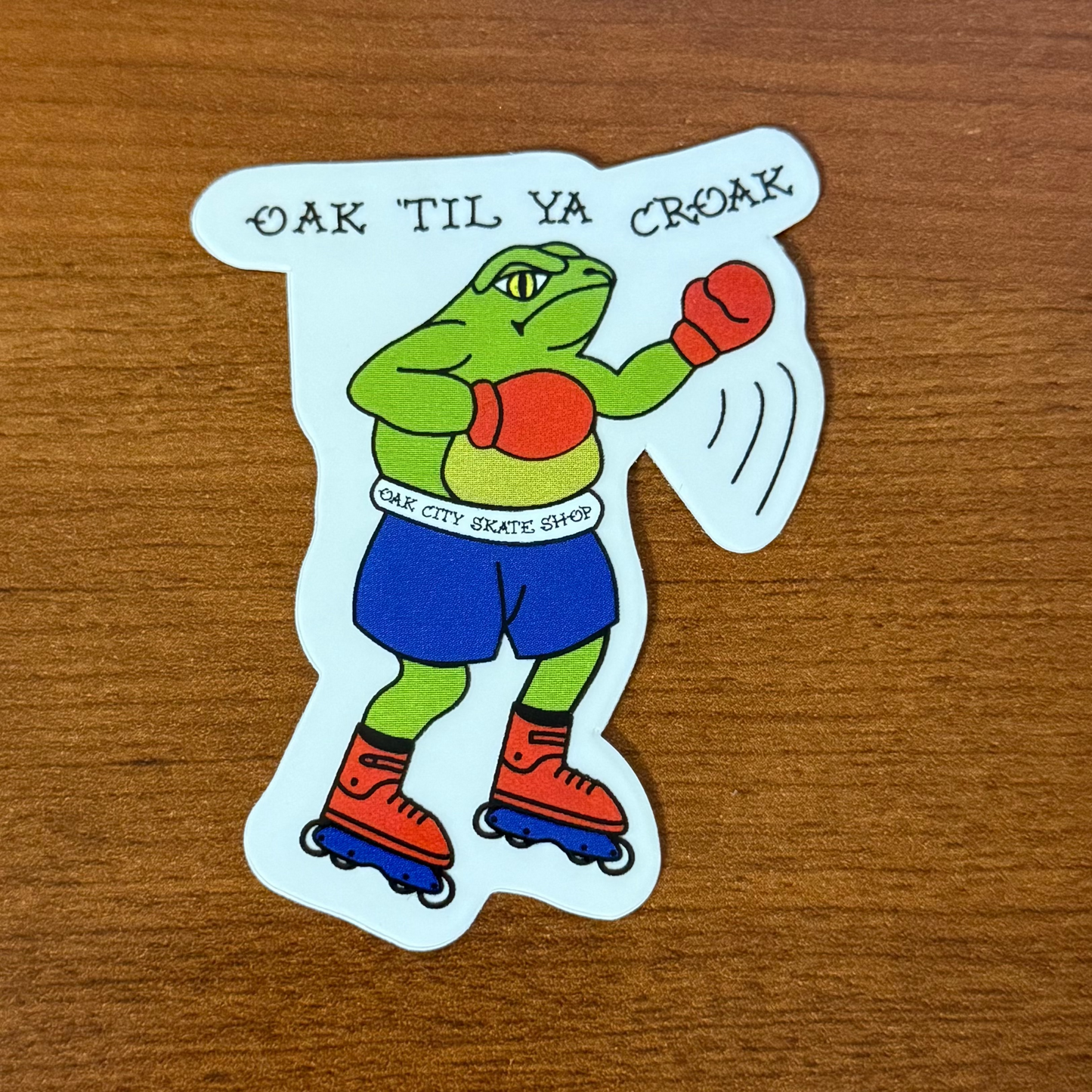 Oak City Frog Sticker - Oak Til You Croak