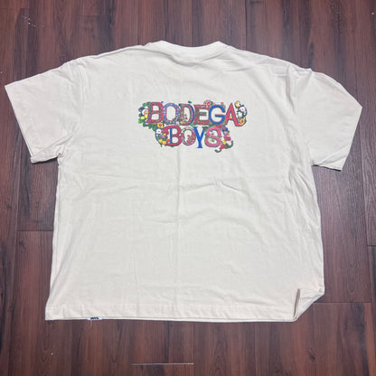 Bodega Boys Floral tee - White - (Boxy Fit)