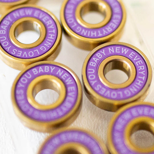 The New Everything Company Disco ABEC 9 Gold Plated Titanium Bearings (NO BOX)