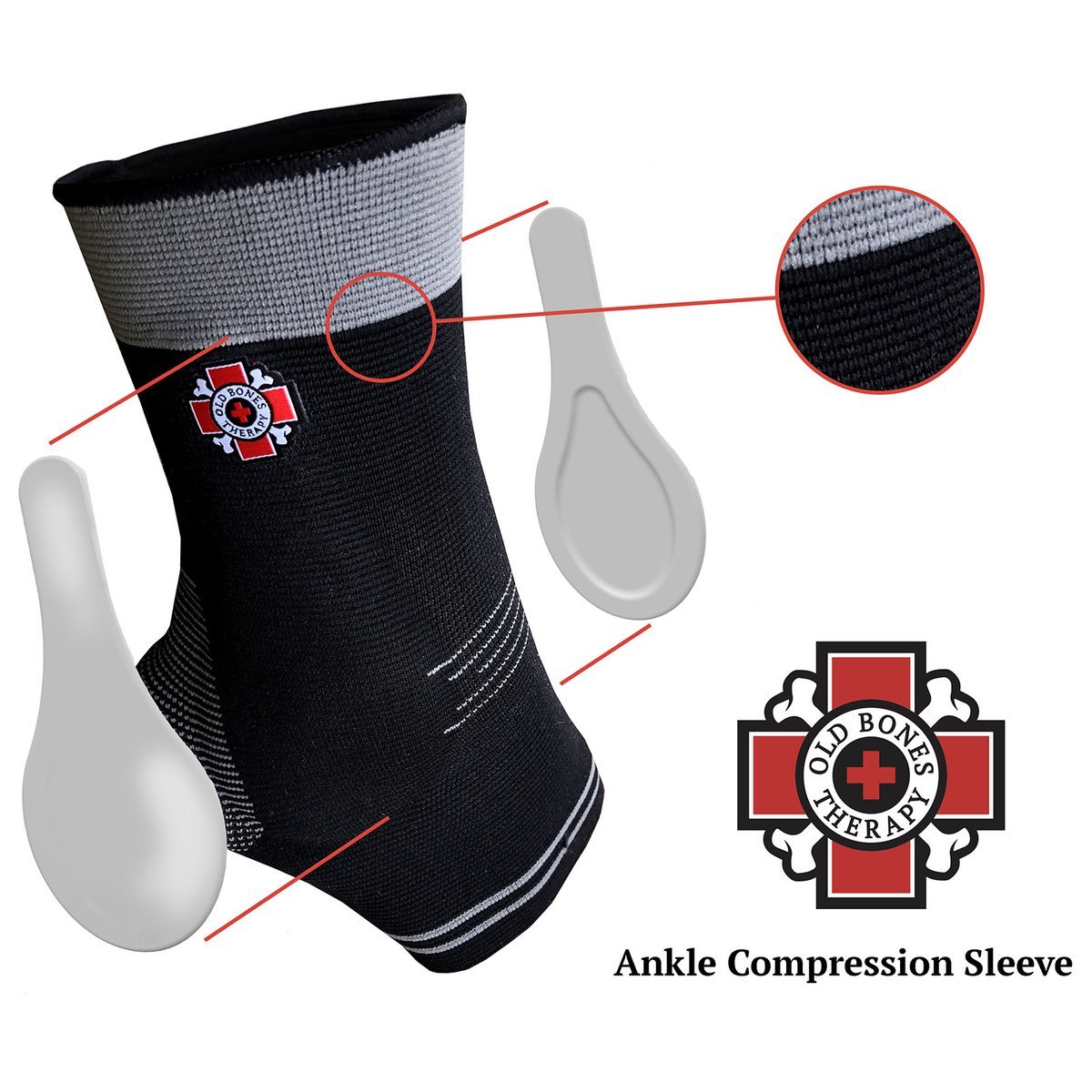 Old Bones Ankle Compression Sleeve - Oak City Inline Skate Shop