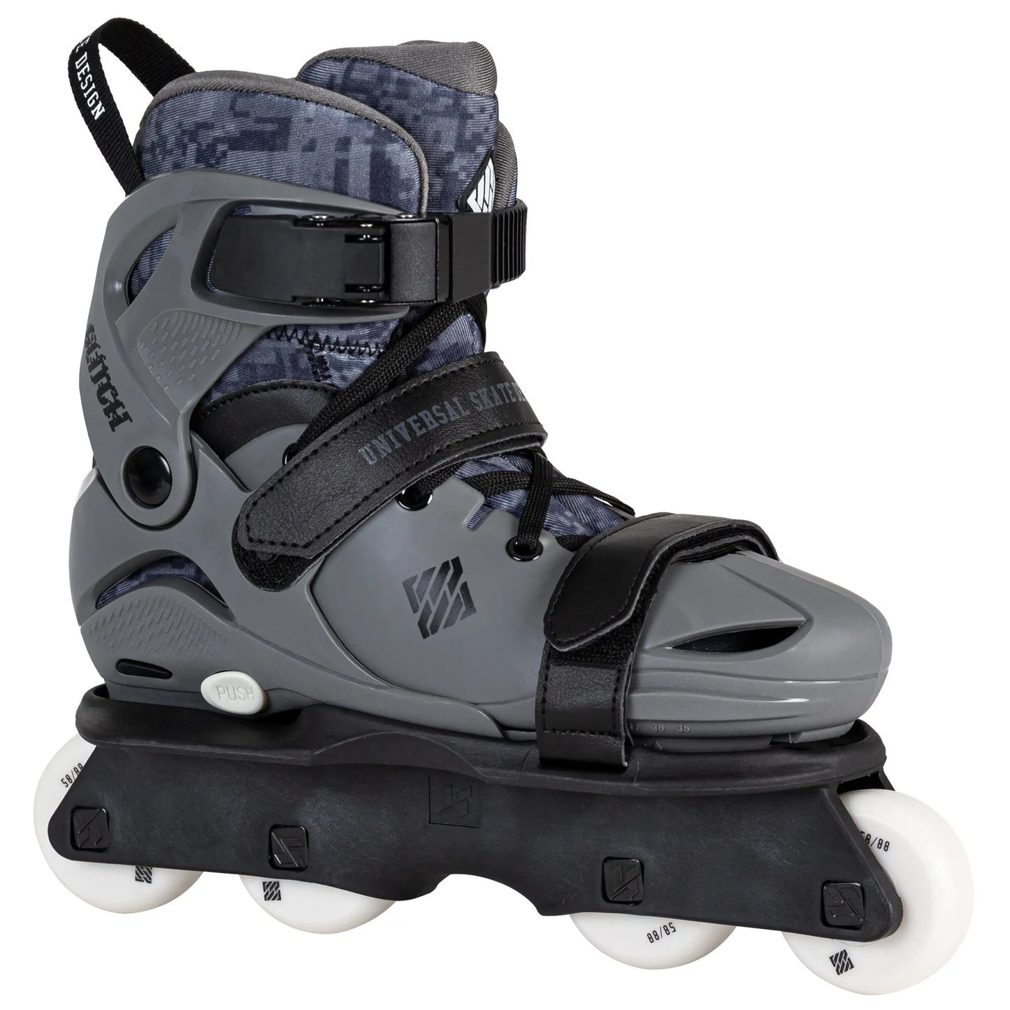 USD Glitch Adjustable Kids Skate - BLACK/GREY