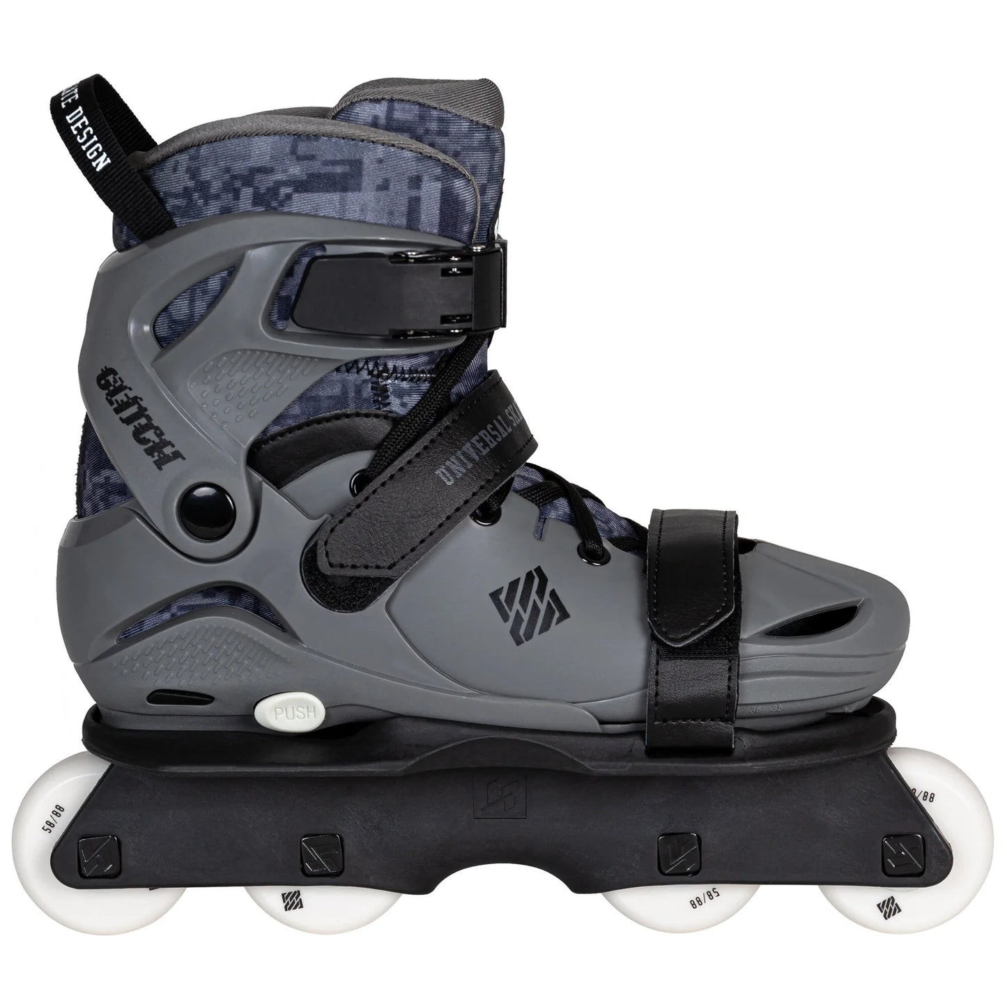 USD Glitch Adjustable Kids Skate - BLACK/GREY