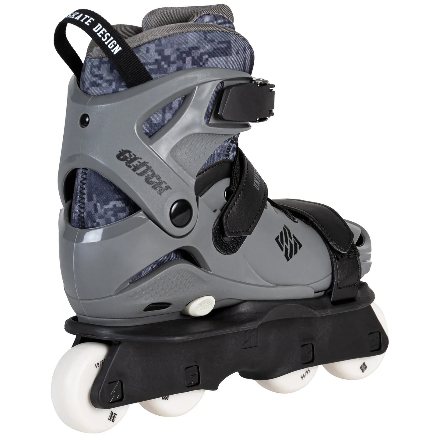 USD Glitch Adjustable Kids Skate - BLACK/GREY