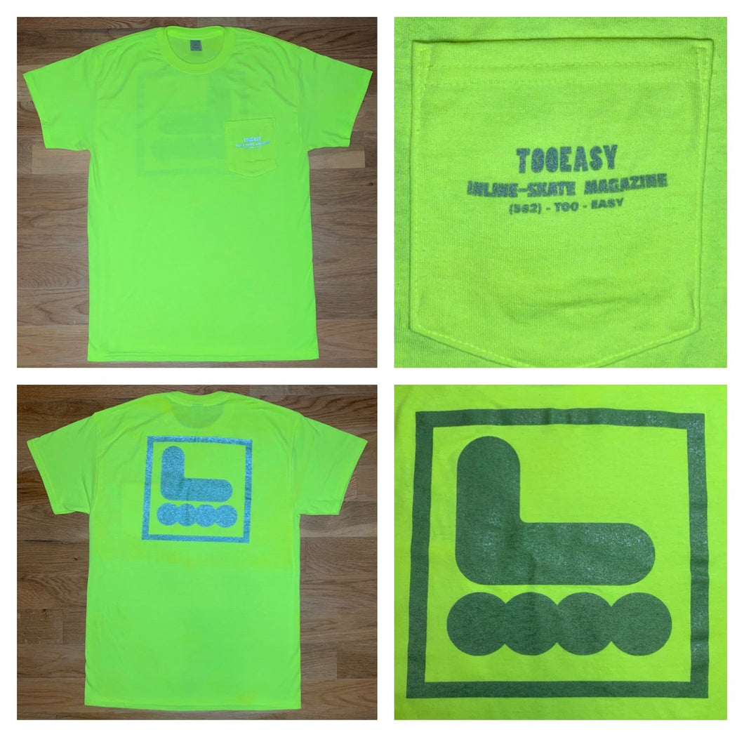 Too Easy Pocket Tee (High Visibility Yellow with Reflective Gray) - MEDIUM, CLEARANCE