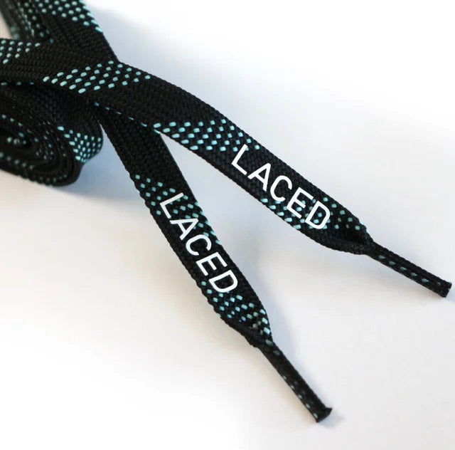 Laced - Wax Black/Mint Laces (3 sizes)