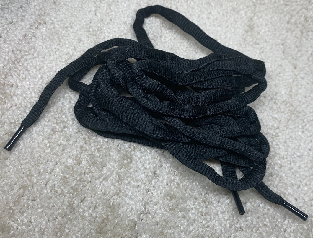 Razors Laces - Black (Oval w/ Piping)
