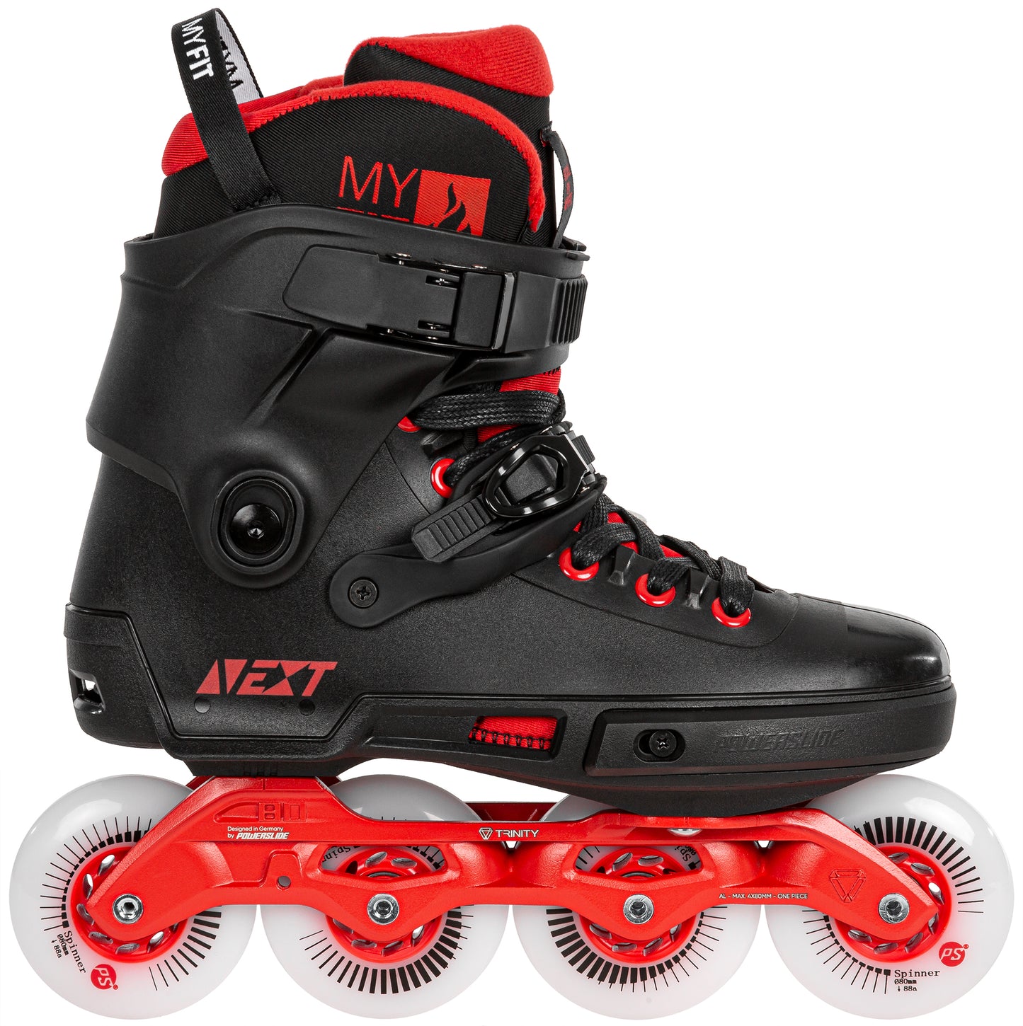 Powerslide Next Black Red 80 Skate (Boot Only Option Available) - Clearance