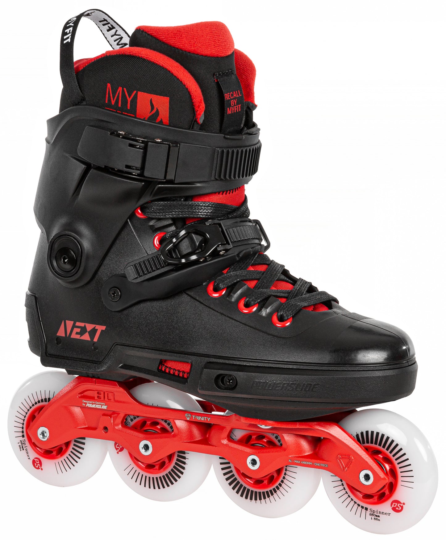 Powerslide Next Black Red 80 Skate (Boot Only Option Available) - Clearance