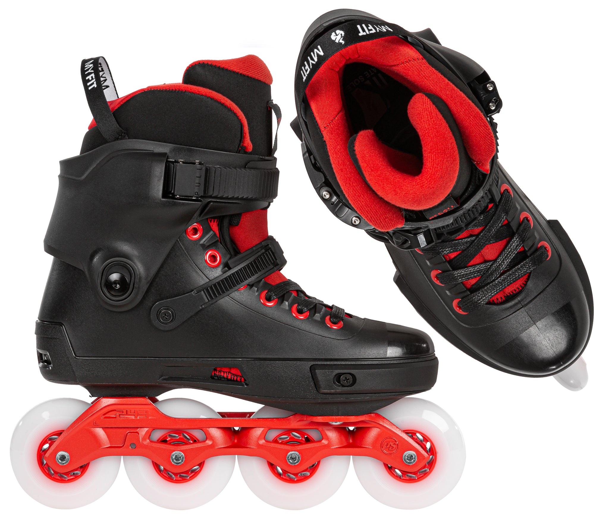 red roller skates
