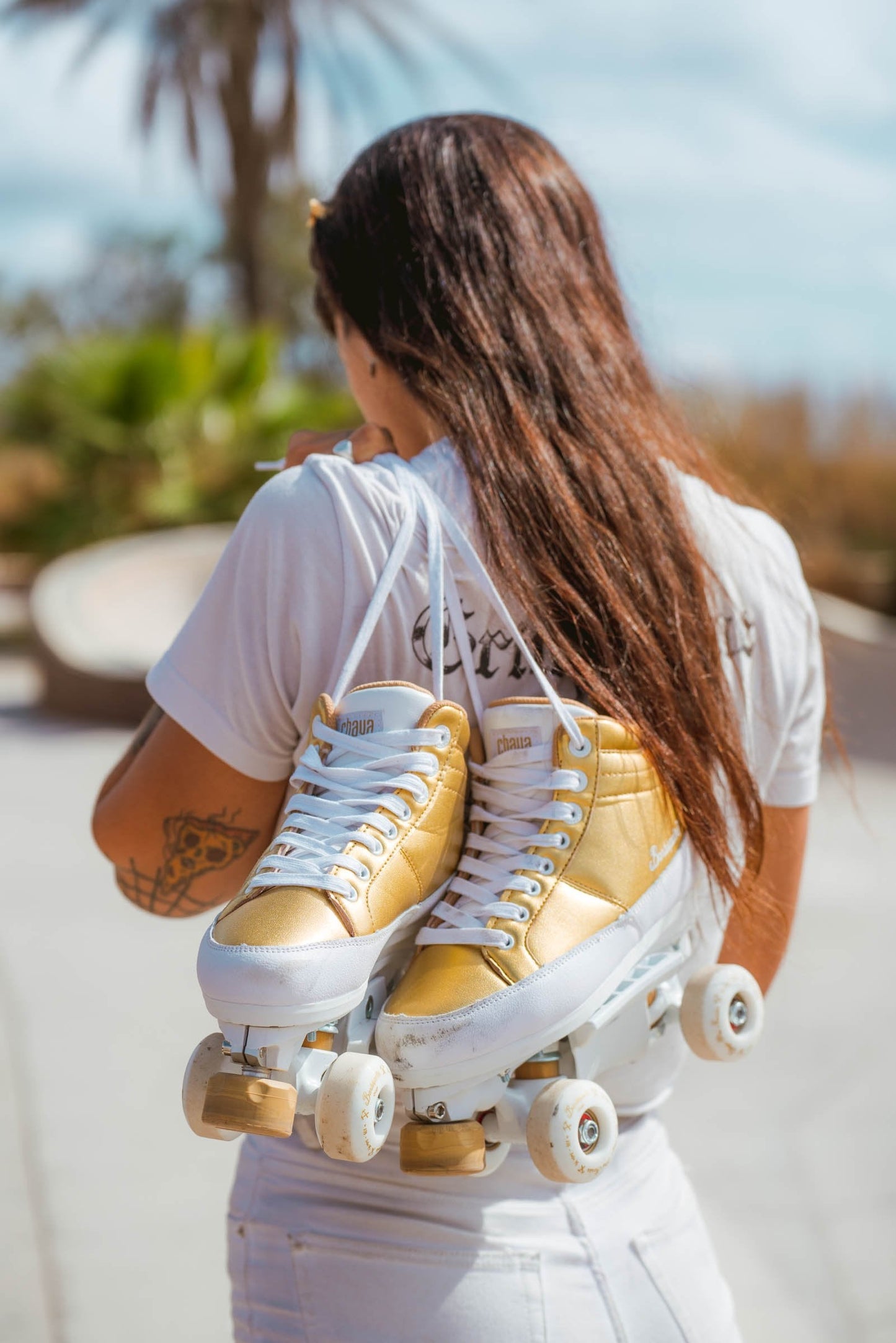 Chaya Kismet Barbie Patin - Gold QUAD Skate (6-10us Women)
