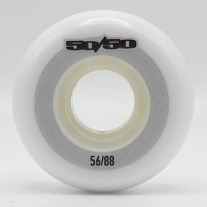 50/50 Wheels - White 56mm 88a Wheels