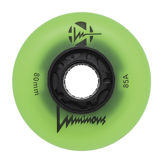 Luminous Green Glow 80mm 85a Wheel - 4pack - Oak City Inline Skate Shop