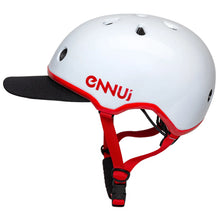 Load image into Gallery viewer, Ennui Elite White w Red trim (include removable peak)