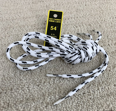Round, White & Black Laces (54”)