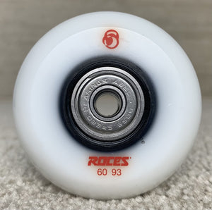 Roces Stock White Fifth Element 60mm Wheel with Abec 5 Bearings (4pk)