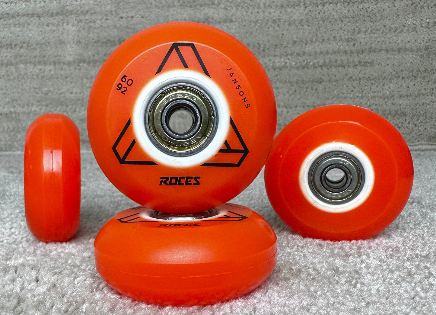 Roces Stock Nils Jansons 60mm Orange Wheel with Abec 5 Bearings - Oak City Inline Skate Shop
