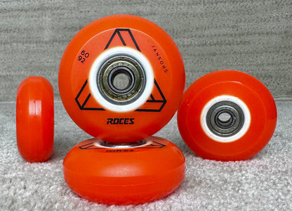 Roces Stock Nils Jansons 60mm Orange Wheel with Abec 5 Bearings - Oak City Inline Skate Shop