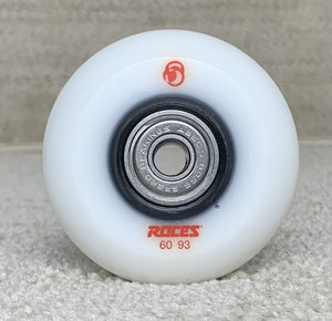 Roces Stock White Fifth Element 60mm Wheel with Abec 5 Bearings (4pk)