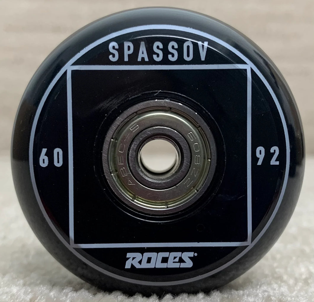 Roces Spassov 60mm Black Wheel with Abec 5 Bearings