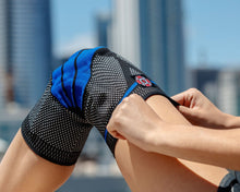 Load image into Gallery viewer, Old Bones Single Compression Knee Brace (Red or Blue) - Oak City Inline Skate Shop