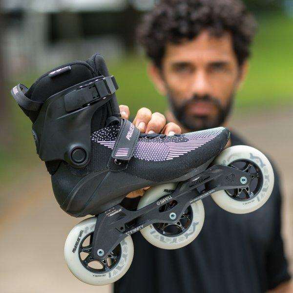 Powerslide Swell Lite Black 100 Trinity Skate (7-7.5us | 25.7-26.6cm) - Oak City Inline Skate Shop