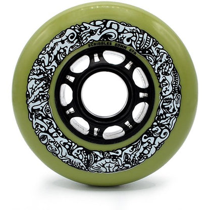 Mushroom Blading Scribbles 80mm 87a - SOLD PER WHEEL